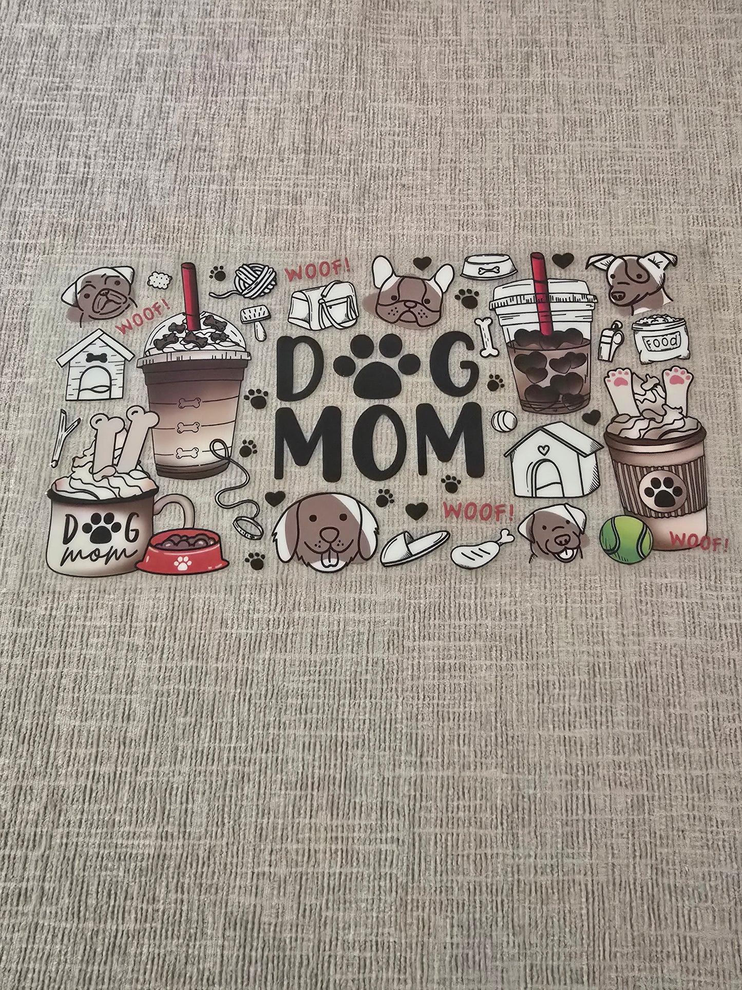 2 Dog Mom UVDTF Vinyl Sticker 16 OZ