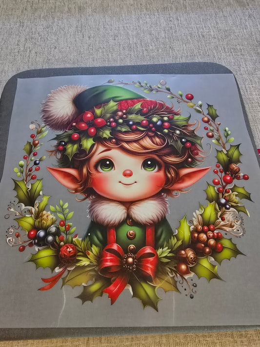 C8 Elf with Wreath DTF
