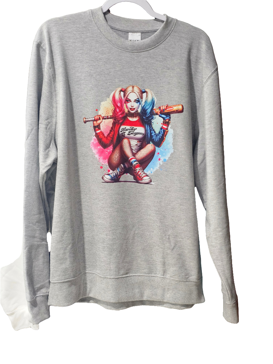 Suéter HD6 Harly Quinn para mujer - Estilo pulóver - Sudadera con capucha para mujer Sudaderas con capucha para mujer Manga larga Cómoda Cuello redondo Casual