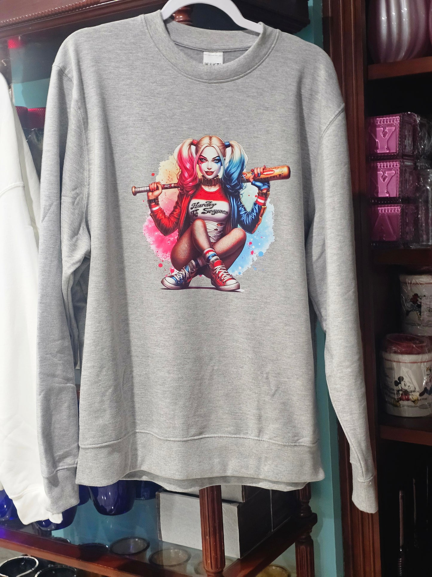 Suéter HD6 Harly Quinn para mujer - Estilo pulóver - Sudadera con capucha para mujer Sudaderas con capucha para mujer Manga larga Cómoda Cuello redondo Casual