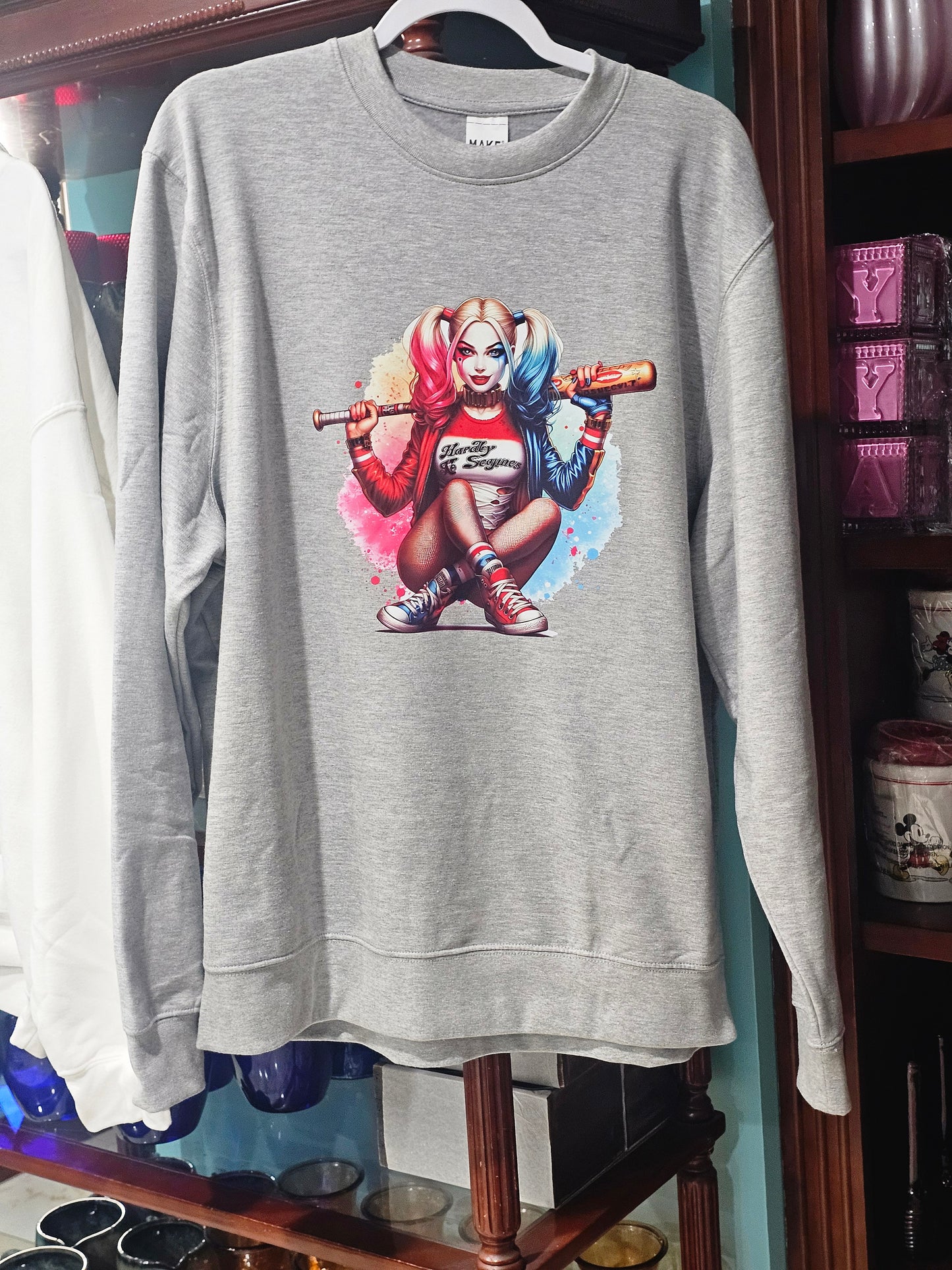Suéter HD6 Harly Quinn para mujer - Estilo pulóver - Sudadera con capucha para mujer Sudaderas con capucha para mujer Manga larga Cómoda Cuello redondo Casual