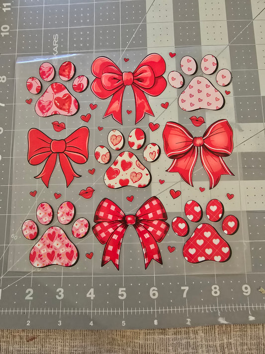 Paw Prints & Bows DTF